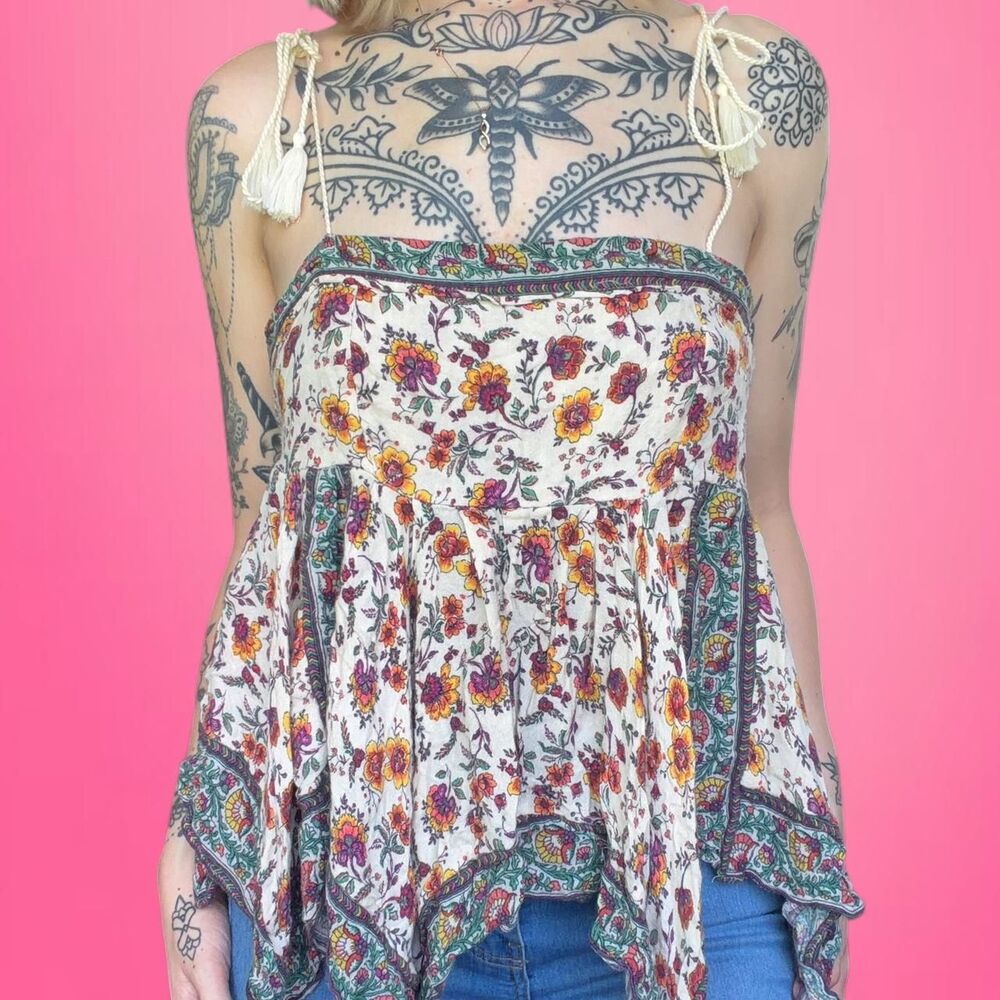 american eagle fairy floral tank top